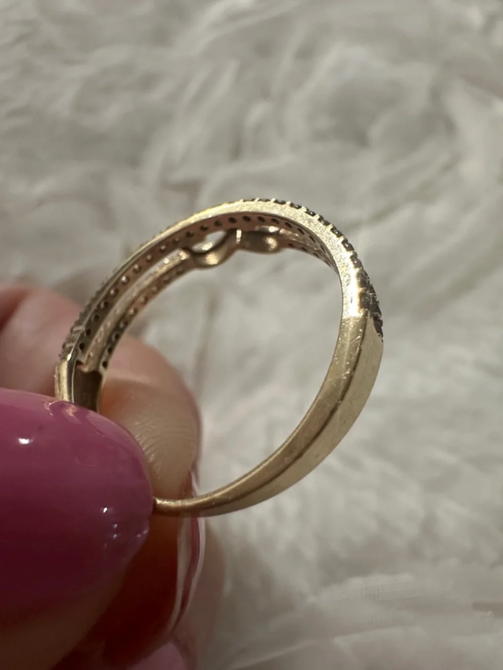 Delicate Infinity Stackable Ring - Real 14K Gold Size 7 - Picture 6 of 7
